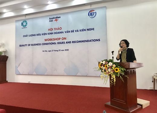 TS. Trần Thị Hồng Minh, Viện trưởng CIEM, giám đốc dự án Aus4Reform phát biểu tại Hội thảo. 