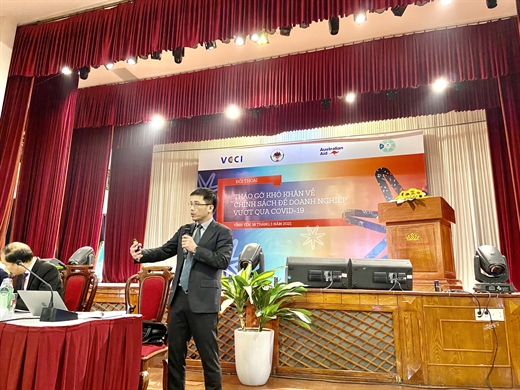 Ông Đậu Anh Tuấn, Trưởng ban Pháp chế, Phòng Thương mại và Công nghiệp Việt Nam, VCCI phát biểu