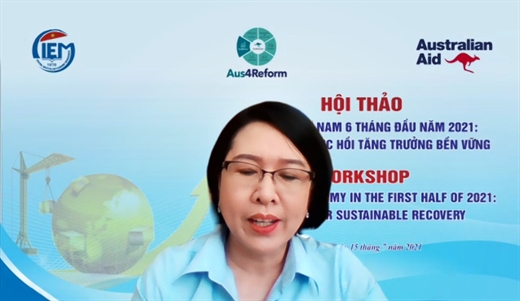 Ms. Tran Thi Hong Minh, director of Aus4Reform Program spoke at the workshop.