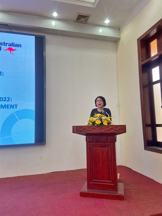 TS. Trần Thị Hồng Minh, Viện trường CIEM, Giám đốc dự án Aus4Reform phát biểu tại Hội thảo.